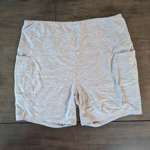 Light Warm Beige Athletic Bike Shorts